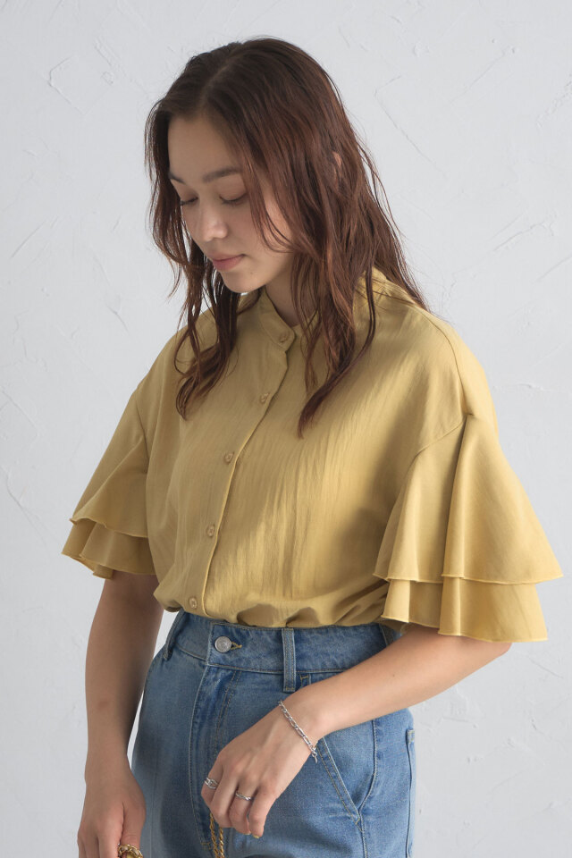 トップス tomi 2WAYフリルシャツ※一部店舗のみ入荷