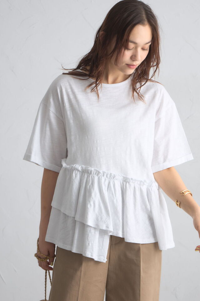フリルヘムTシャツ※一部店舗のみ入荷