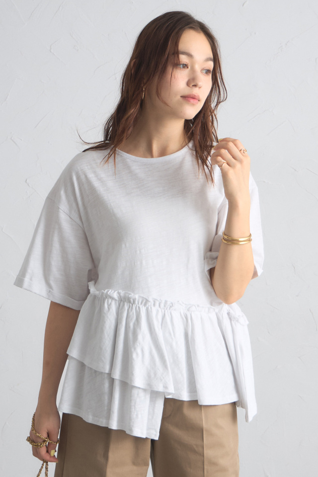 フリルヘムTシャツ※一部店舗のみ入荷