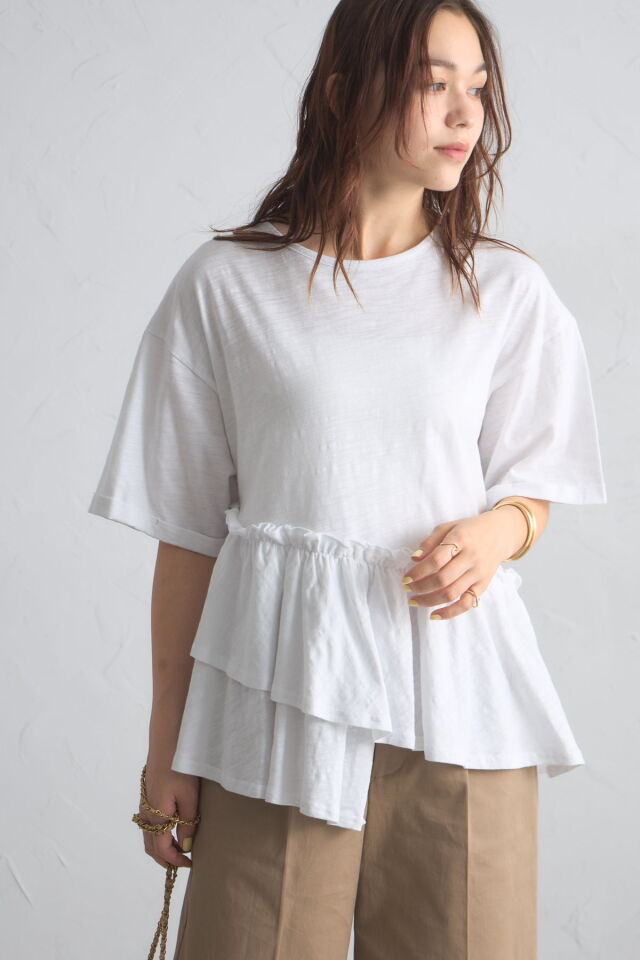 フリルヘムTシャツ※一部店舗のみ入荷
