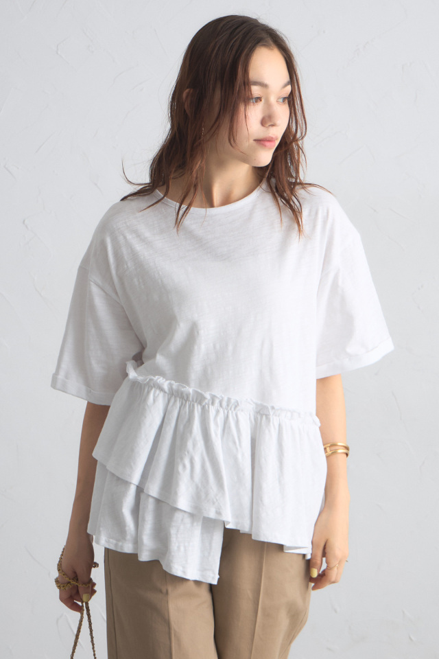 フリルヘムTシャツ※一部店舗のみ入荷