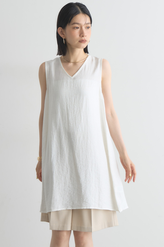 高価値セリー WEB限定】リネンタイ付きチュニック トップス