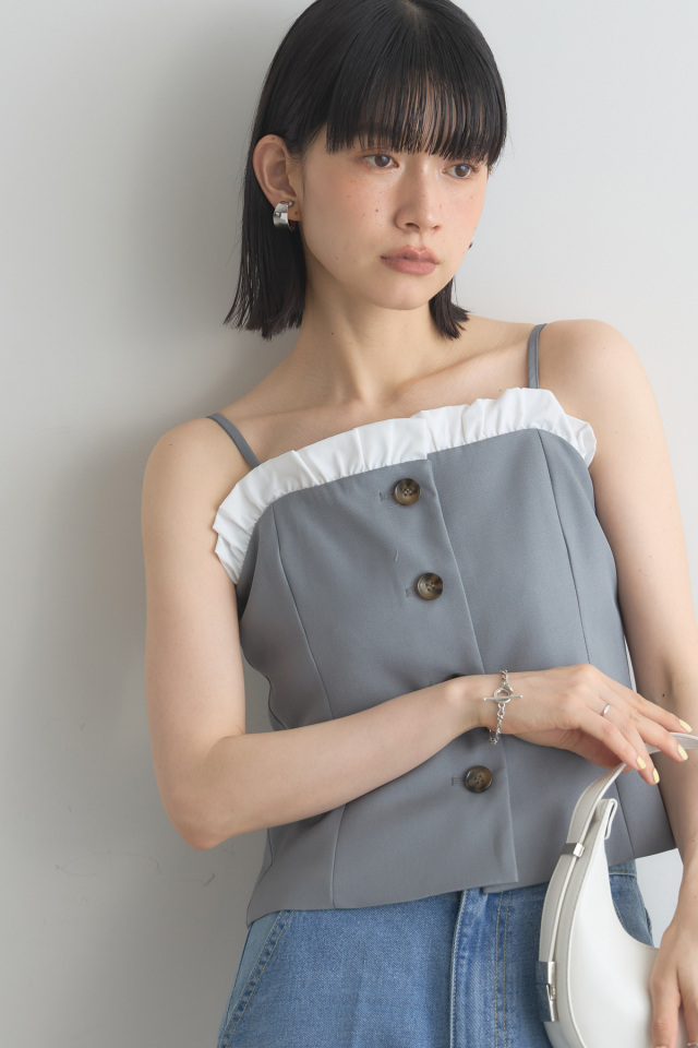 リネンフリル付きビスチェ※一部店舗のみ入荷
