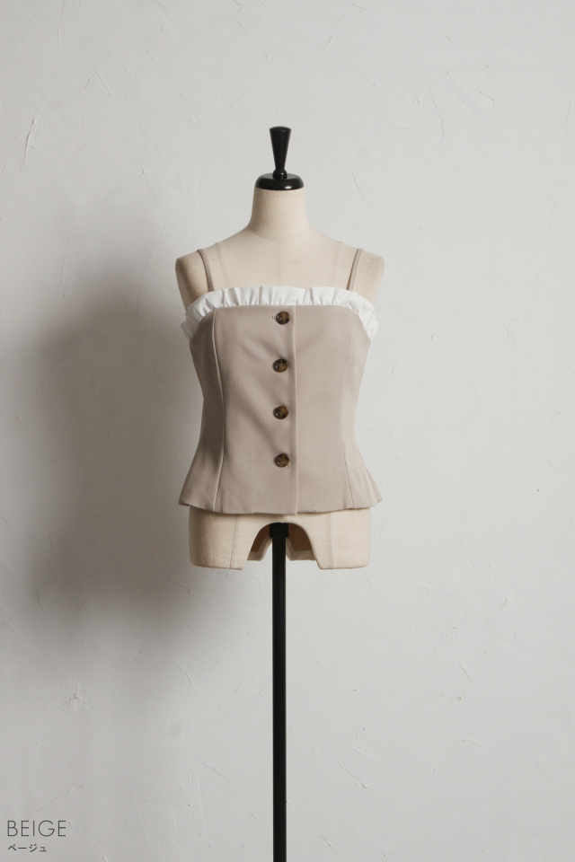 リネンフリル付きビスチェ※一部店舗のみ入荷