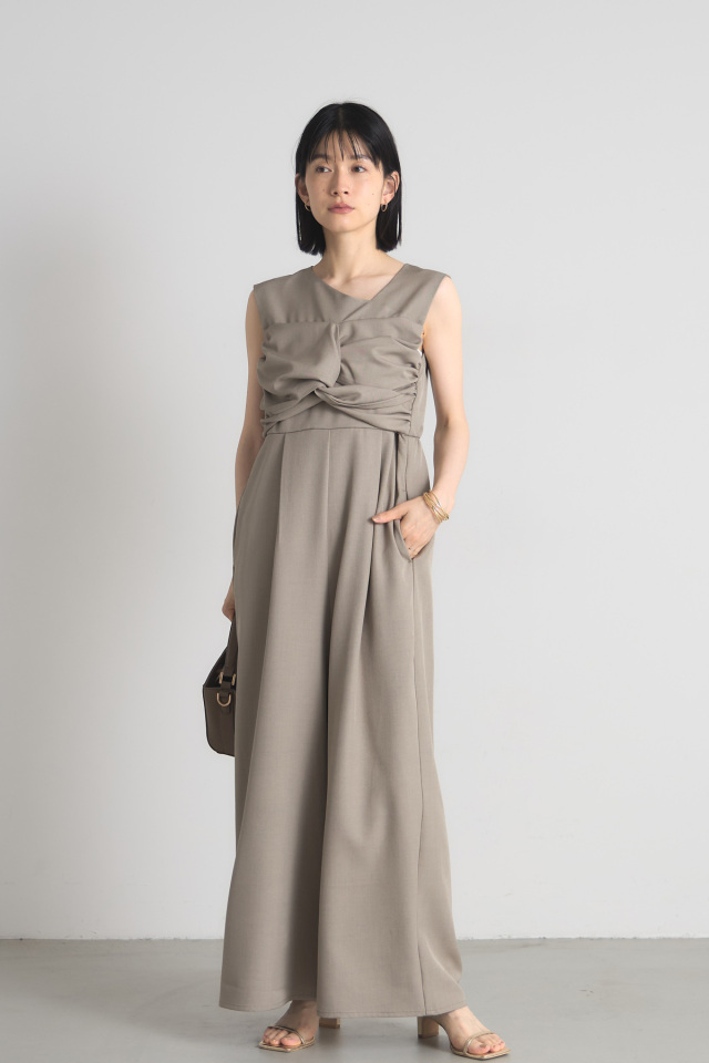 近年モデル 完売品 スローブイエナ オールインワン リネンフリルオールインワン SLOBE IENA（スローブイエナ）の「リネンフリルオールインワン