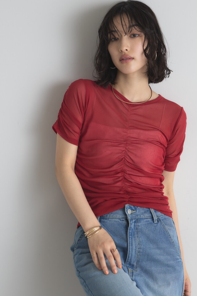 【AW SALE】シアーギャザープルオーバー※一部店舗のみ入荷＊SALE品につき返品/交換/注文確定後の変更キャンセル不可＊