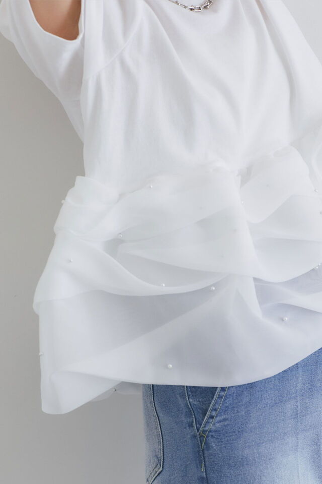 もかページ ペプラムパールカットプルオーバー