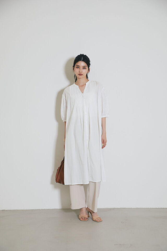 WEB限定】ピンタックコットンシャツワンピース