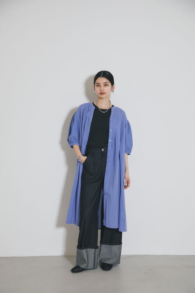 WEB限定】ピンタックコットンシャツワンピース