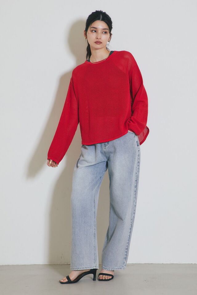 WEB限定】メッシュニット
