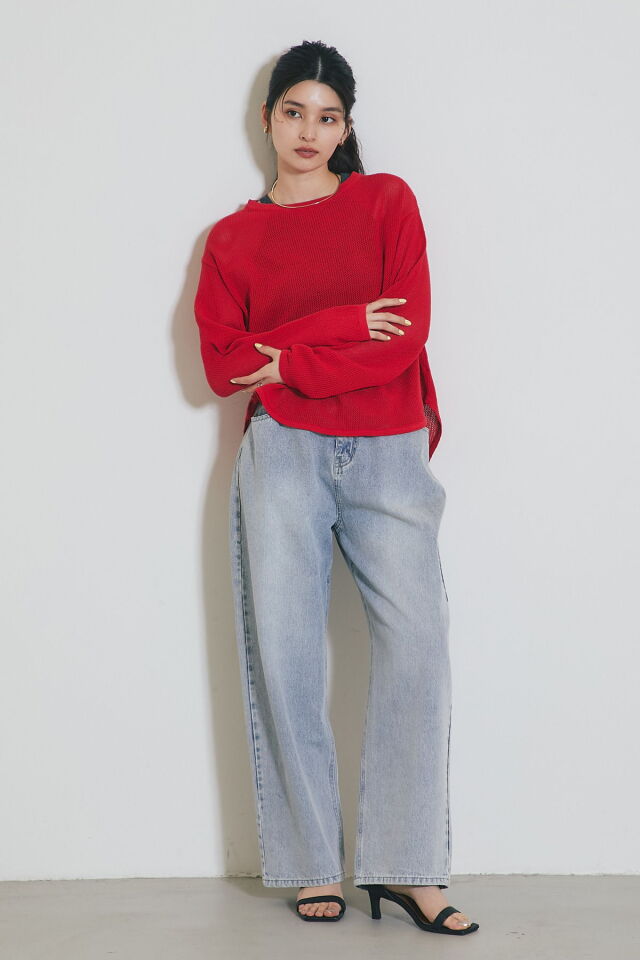 WEB限定】メッシュニット