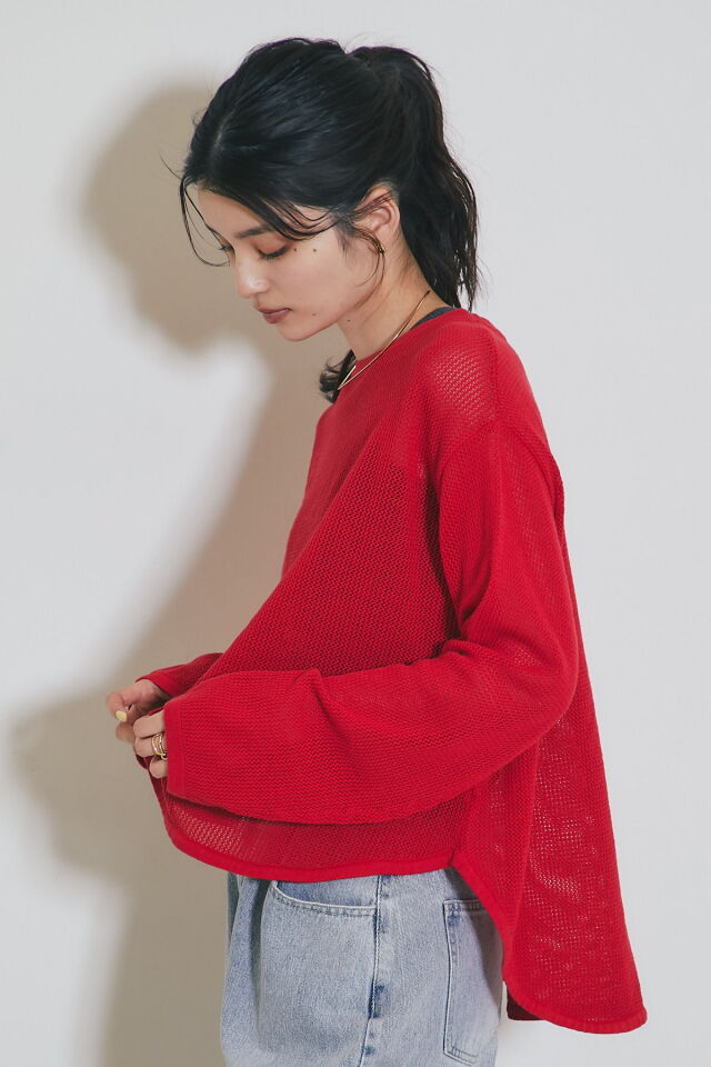 WEB限定】メッシュニット