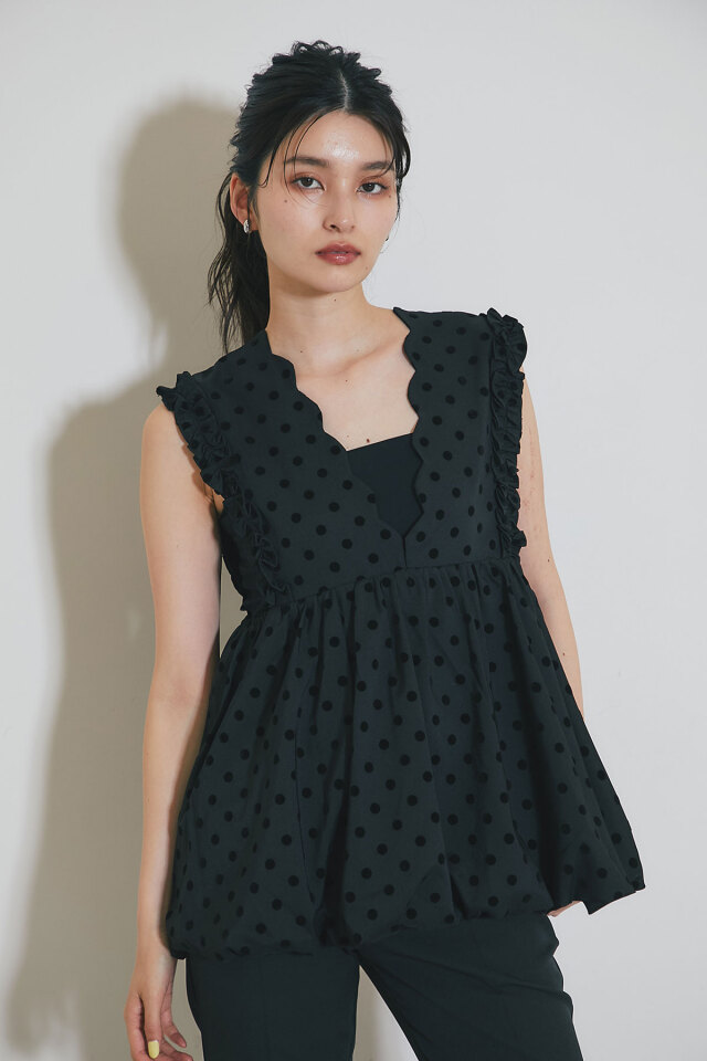 WEB限定】バルーンドットスカラップベスト