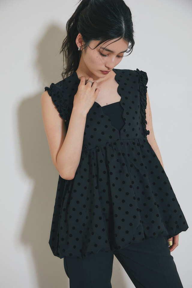WEB限定】バルーンドットスカラップベスト