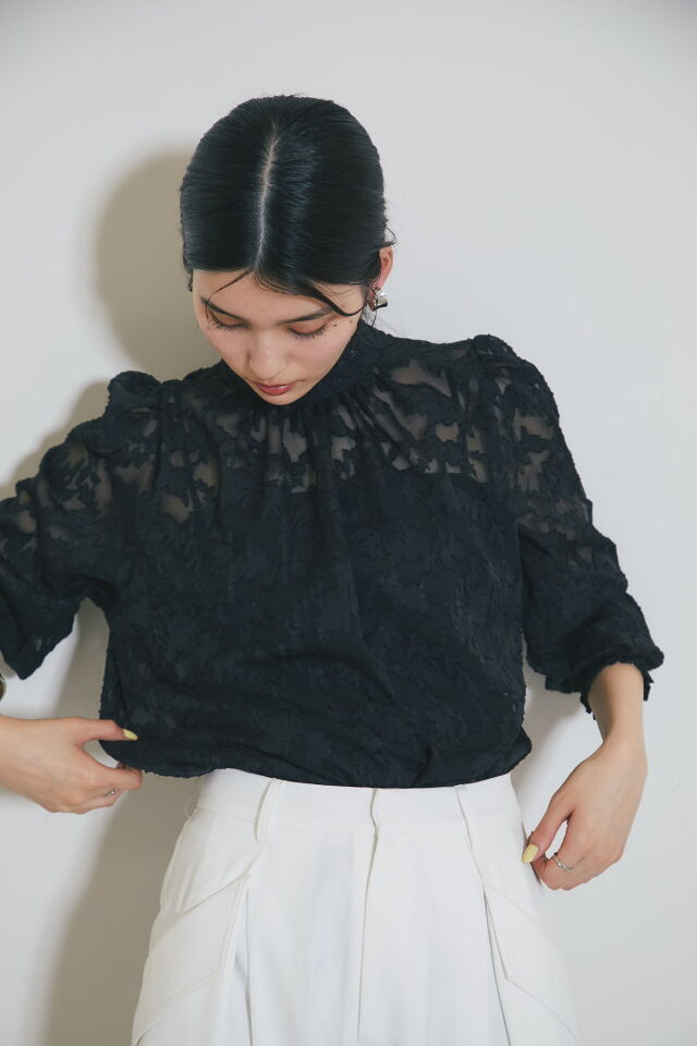 WEB限定】レースジャガードトップス