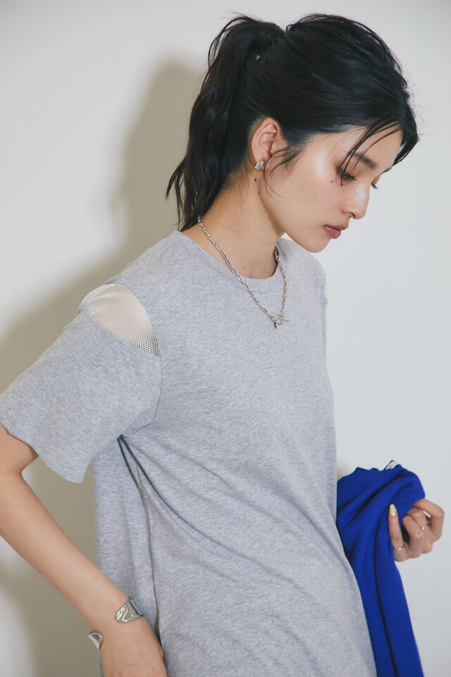 WEB限定】メッシュ切替カットソーワンピース