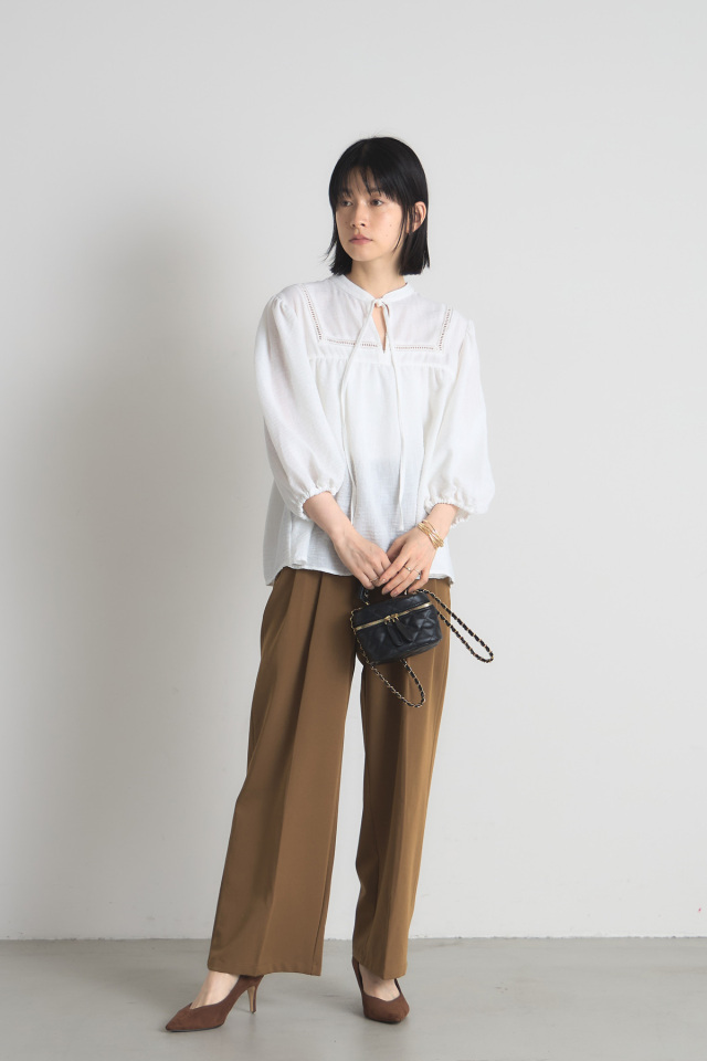 ワッシャーボイルリボンブラウス※一部店舗のみ入荷
