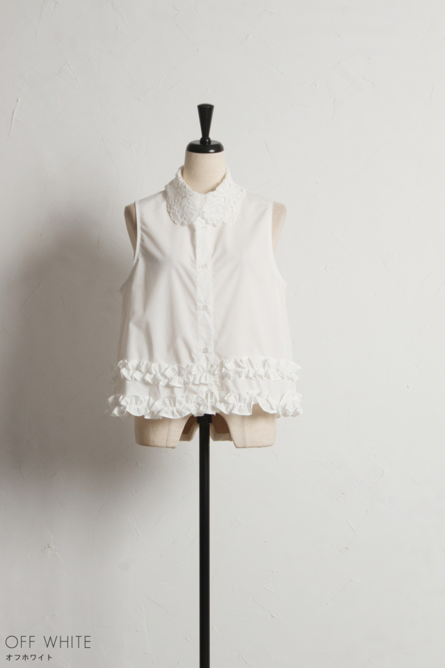 襟レースWフリルブラウス※一部店舗のみ入荷