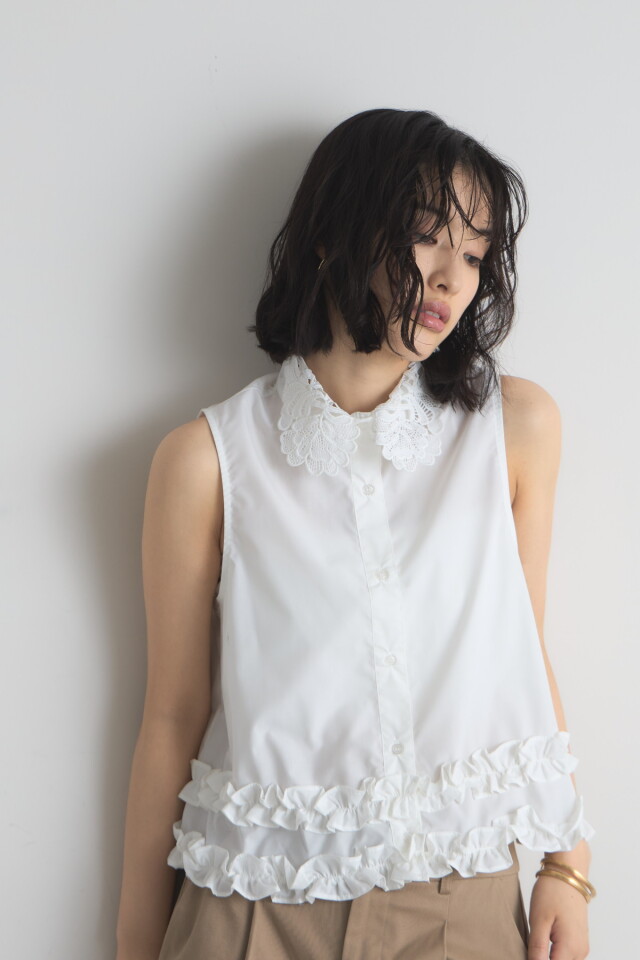 襟レースWフリルブラウス※一部店舗のみ入荷