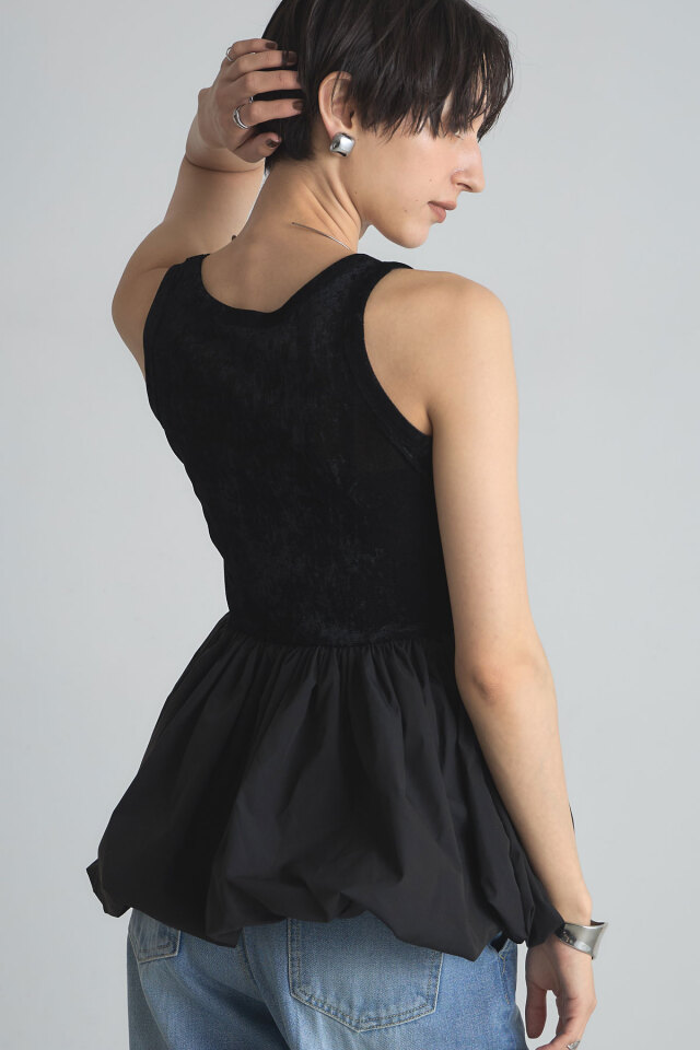 シアーベロアバルーンドッキングタンクトップ※一部店舗のみ入荷