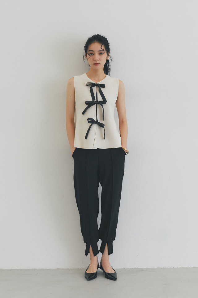 グログランリボンペプラムジレ※一部店舗のみ入荷