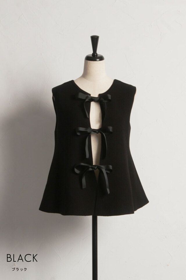 グログランリボンペプラムジレ※一部店舗のみ入荷