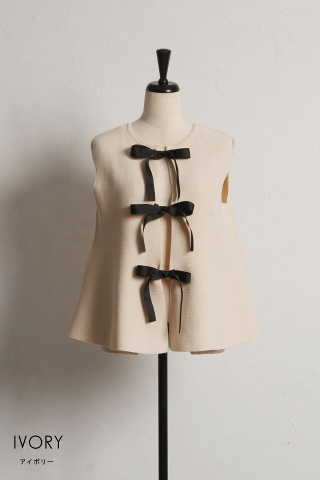 グログランリボンペプラムジレ※一部店舗のみ入荷