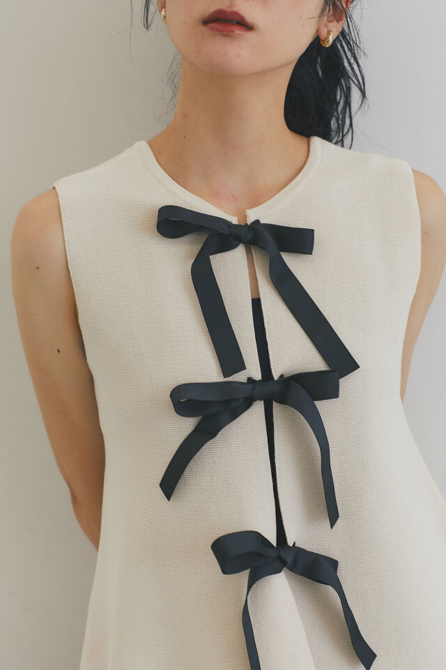 グログランリボンペプラムジレ※一部店舗のみ入荷