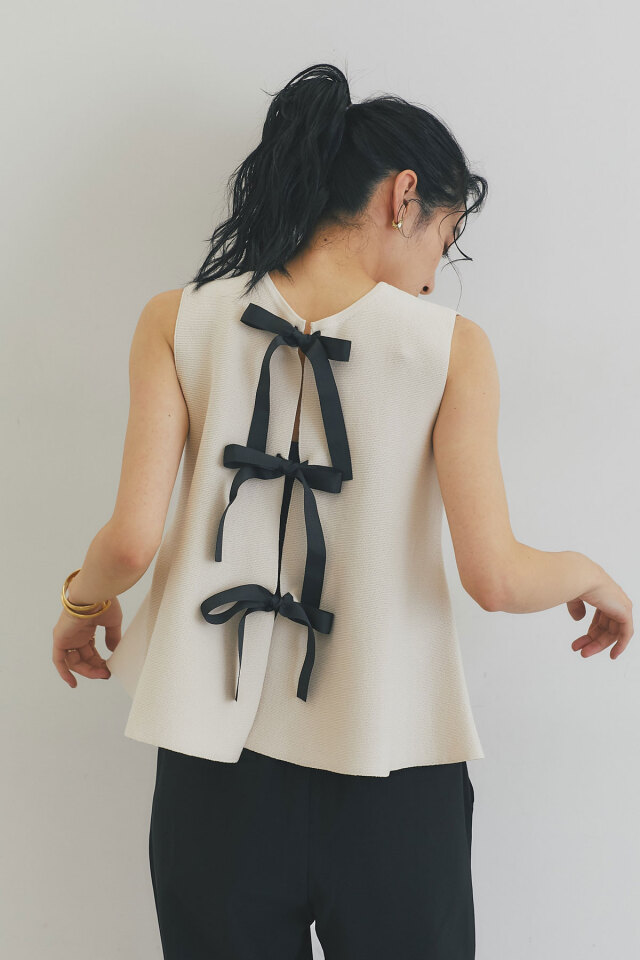 グログランリボンペプラムジレ※一部店舗のみ入荷