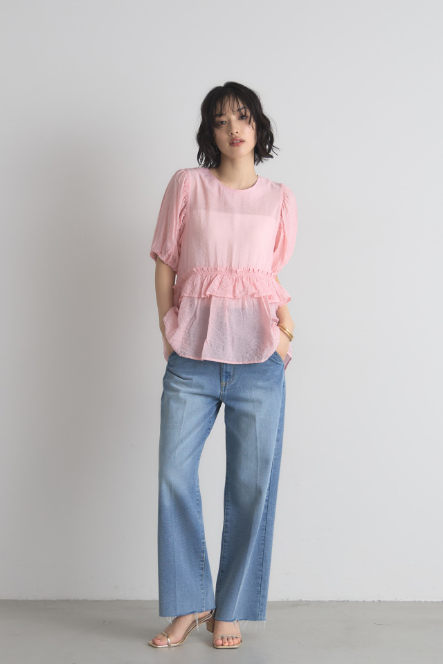 PLEATS PLEASE バルーンスリーブ オーバーサイズチュニック エアリーバルーンスリーブブラウス
