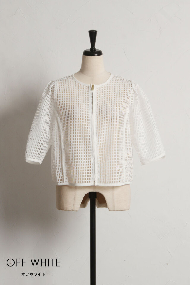 SALE 新品　メッシュレースZIPブルゾン　BLANC basque メッシュレースZIPブルゾン【BB53-509】 | BLANC basque