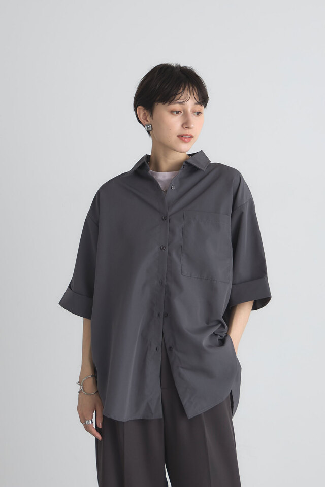 IENAビッグシルエットミリタリーシャツ ビッグシルエットシャツ※一部店舗のみ入荷