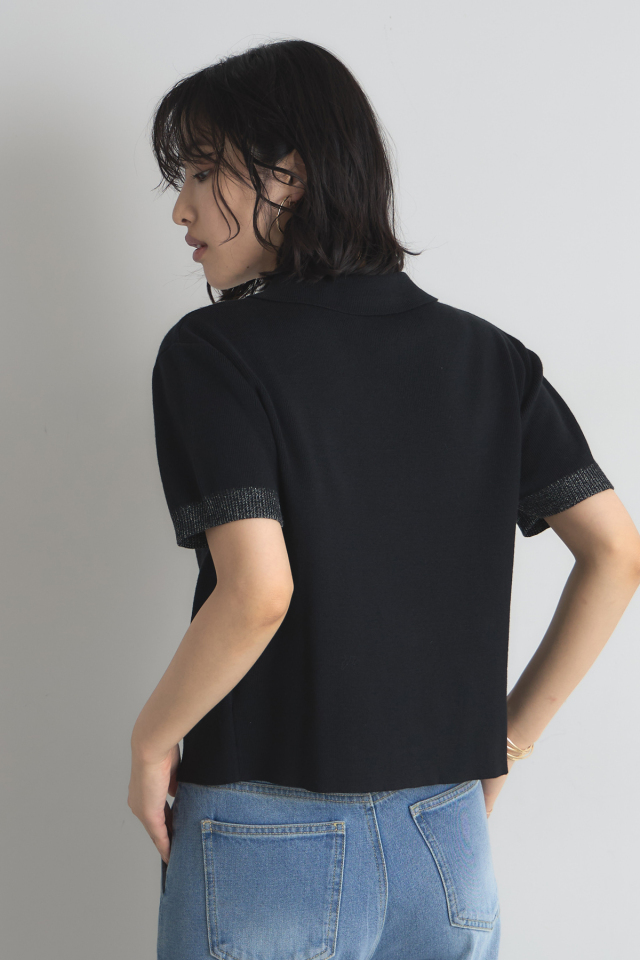 【オシャレ☆VIVIENNE TAM】黒　刺繍　ニットジップカーディガンサイズ0 予約]ステッチデザインジップニットカーディガン/ブラック – Lumier