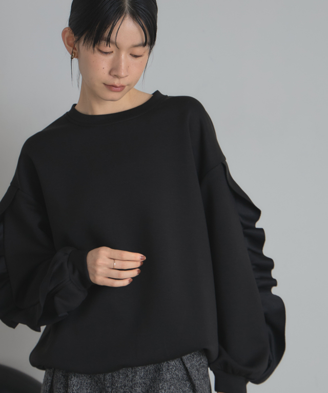 フリルスリーブカットプルオーバー