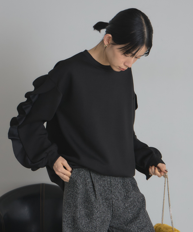 フリルスリーブカットプルオーバー