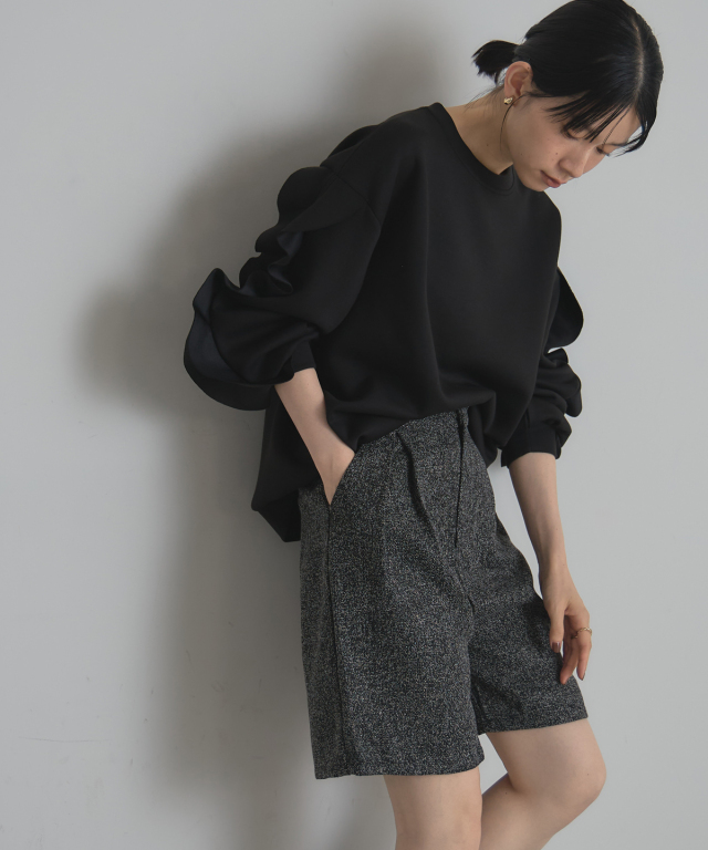 フリルスリーブカットプルオーバー