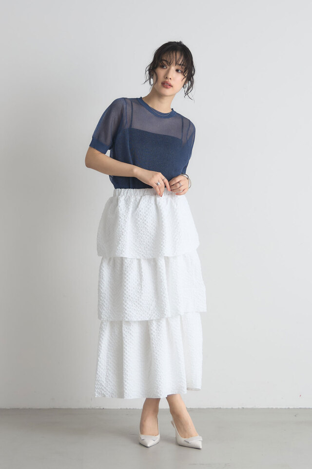 美品 イウエンマトフ 定価3,7万円 ドットジャカード スカート ホワイト 美品 イウエンマトフ 定価3,7 ドットジャカード スカート ホワイト