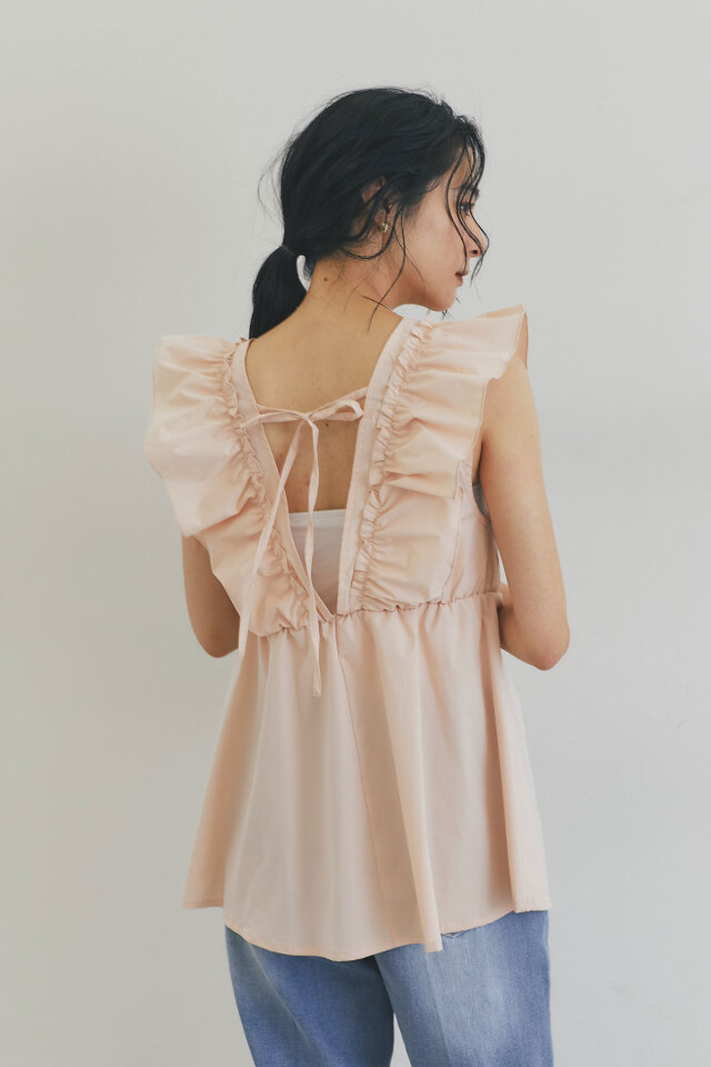 WEB限定】フリルギャザーキャミソール