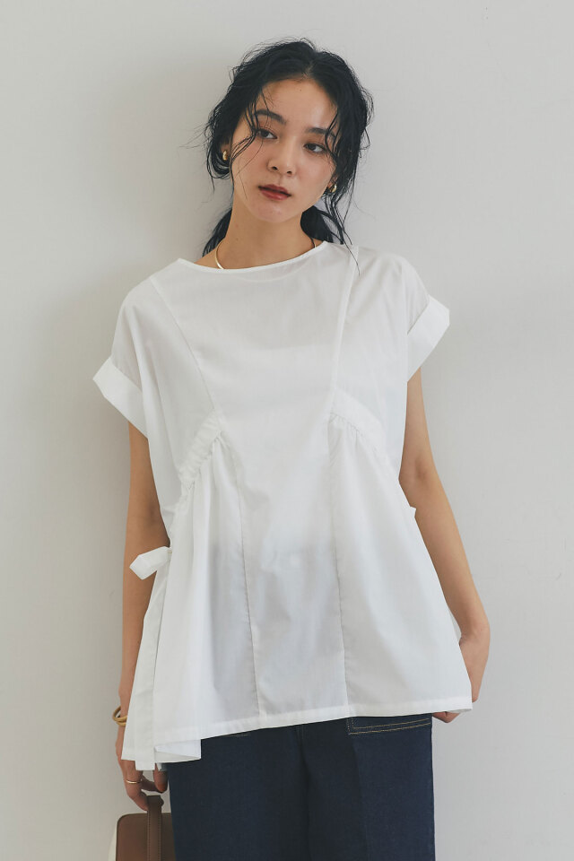 サイドドロストリボンチュニックブラウス※一部店舗のみ入荷