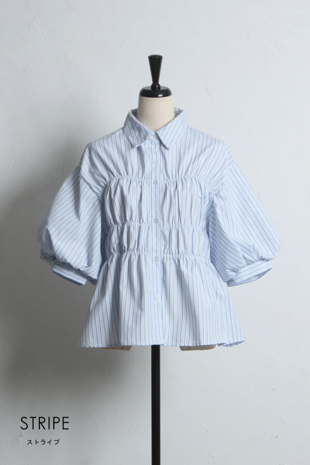 WEB限定】バルーンスリーブシャーリングシャツ