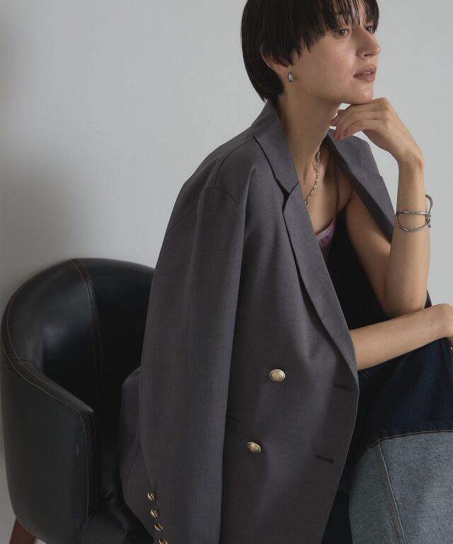 WEB限定】ツイルゴールドボタンブレザー