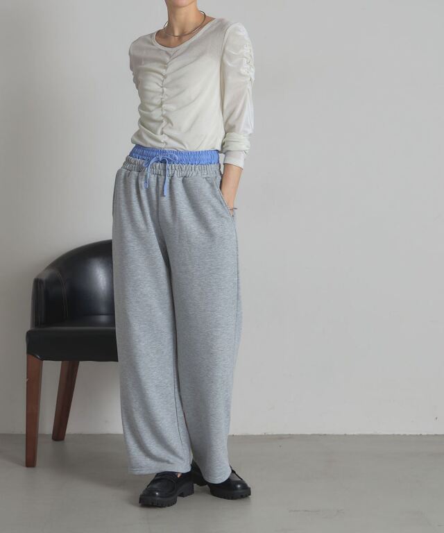 WEB限定】レイヤード風スウェットパンツ