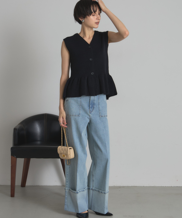 ◆幻◆ 希少新品　定価4万円 ADORE ベイビーアルパカアシメトリーヘムニット UNTITLED ベスト ジレ ベビーアルパカニットジレ レディース