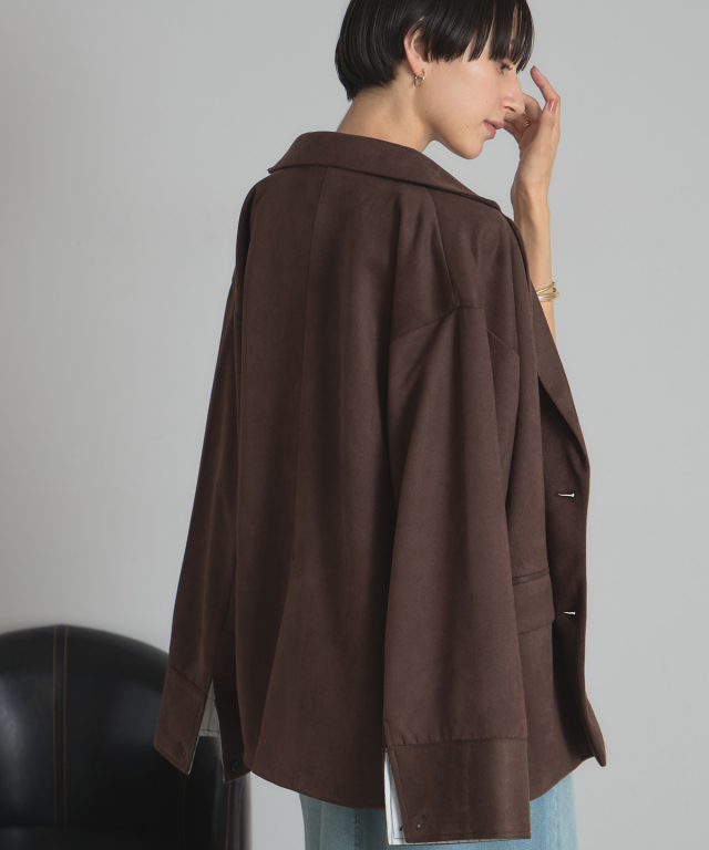 WEB限定】フェイクスエードテーラードジャケット