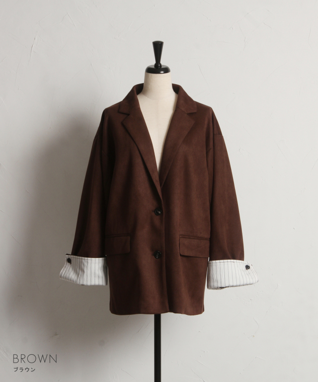 WEB限定】フェイクスエードテーラードジャケット