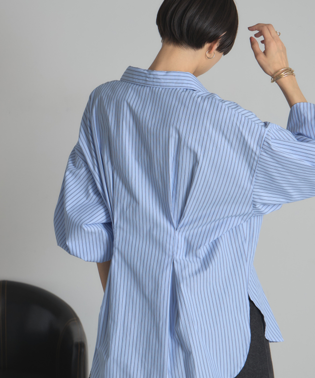 WEB限定】ストライプウエストタックシャツ