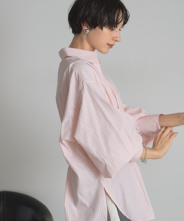 WEB限定】ストライプウエストタックシャツ