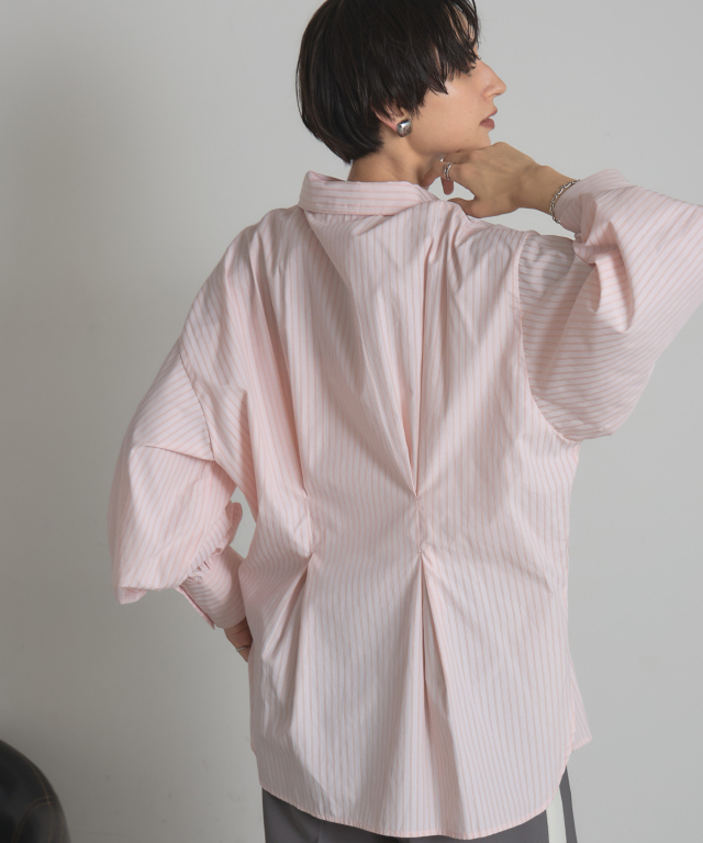 WEB限定】ストライプウエストタックシャツ