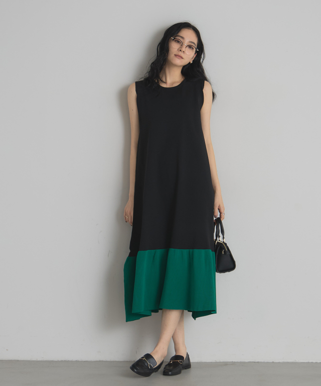 裾配色ニットワンピース※一部店舗のみ入荷