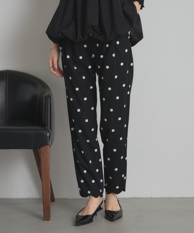 【オフィシャルサイト限定】カットジョーゼットモチーフテーパードパンツ